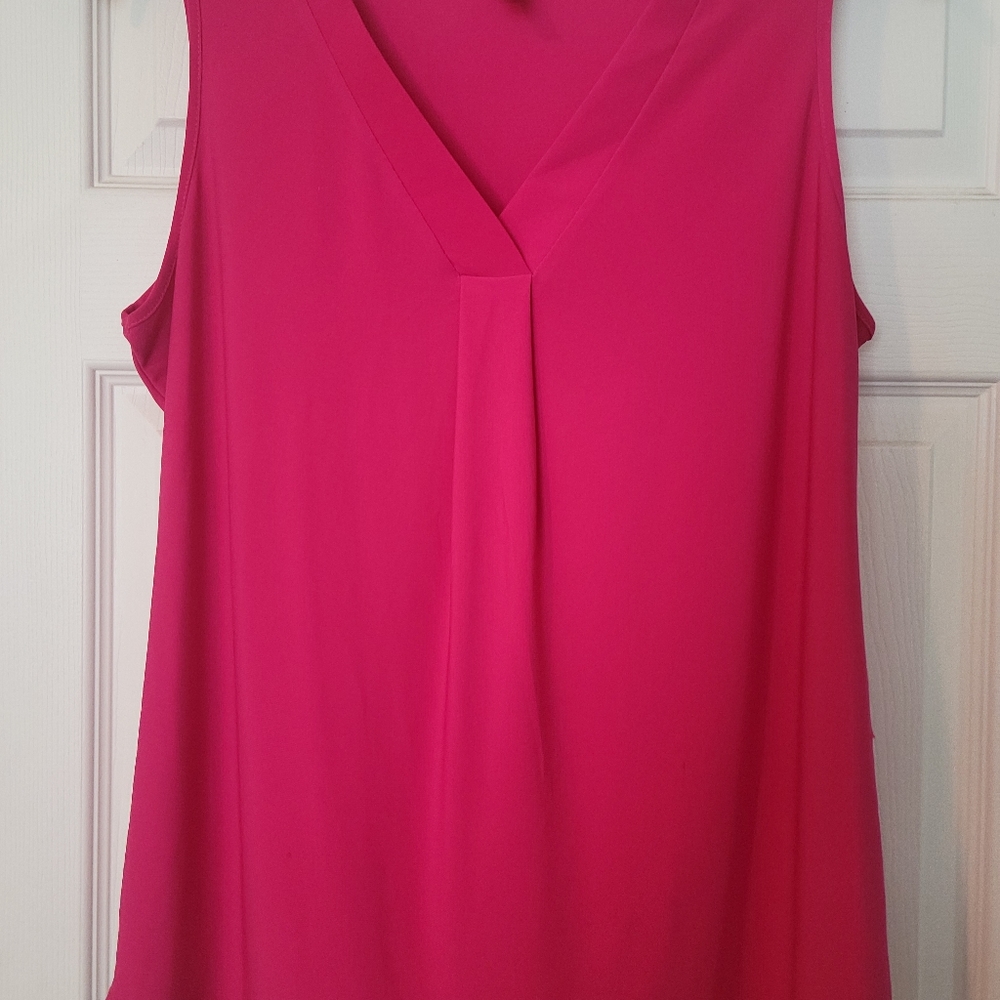 Pink sleeveless blouse
